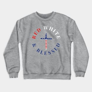 Red White And Blessed Crewneck Sweatshirt